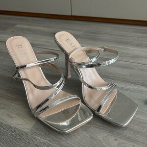 RAID Silver Multi-Strap High Heel Sandals